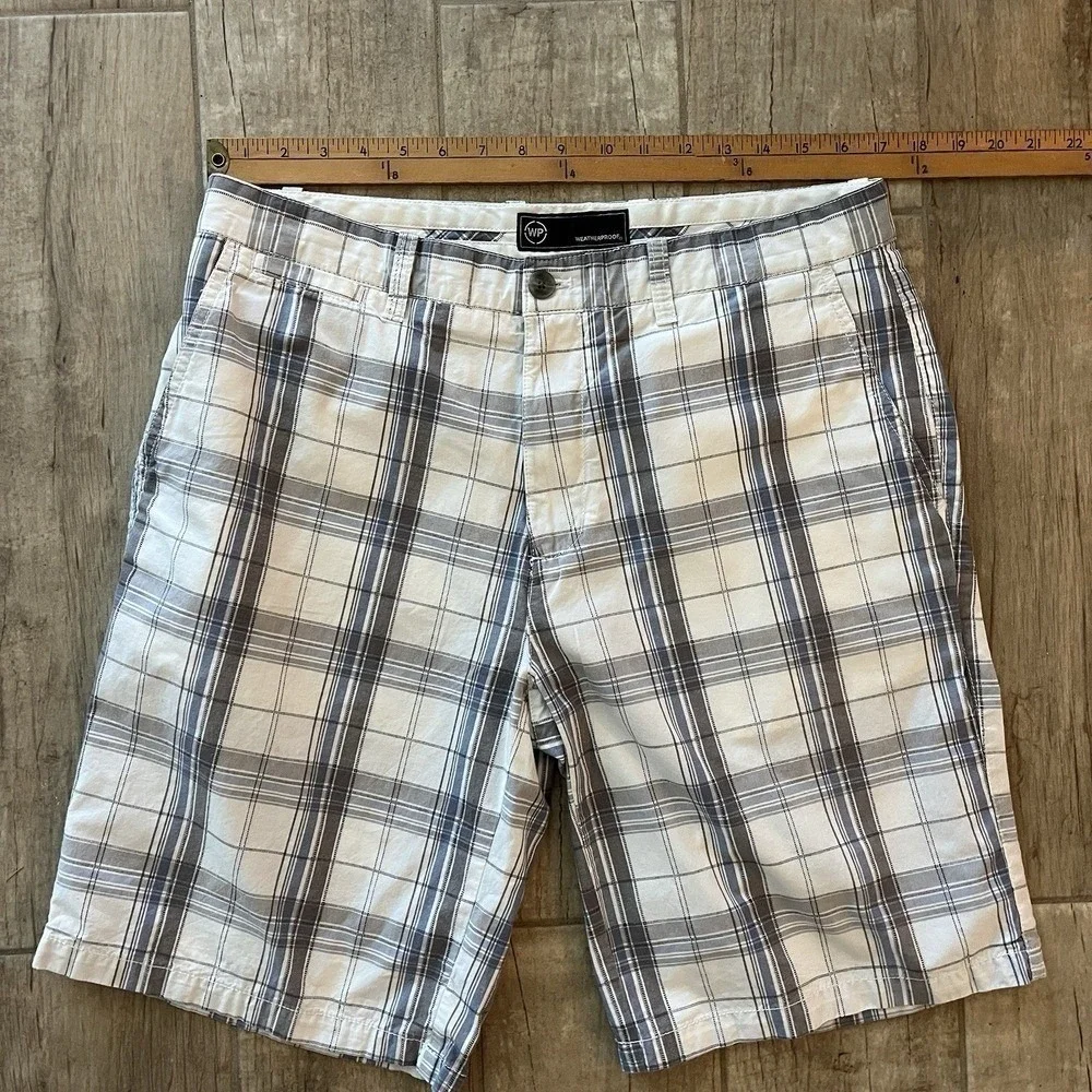 Weatherproof Plaid Shorts Mens Casual Flat Front Golf Shorts‎
